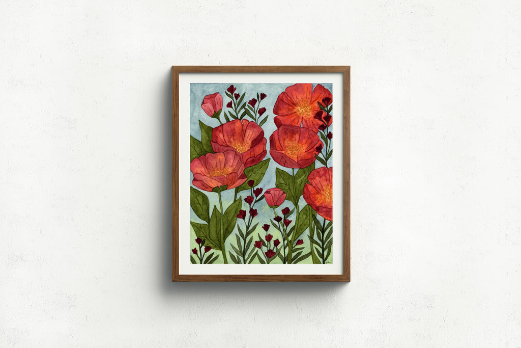 Red Poppies Print