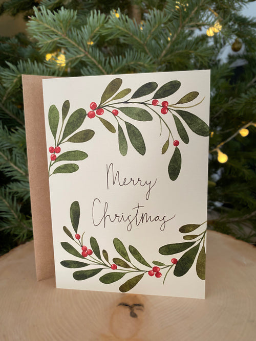 Merry Christmas Card - Wreath