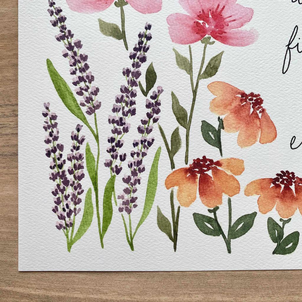 Floral C.S. Lewis Quote - Print