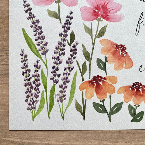 Floral C.S. Lewis Quote - Print