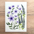Purple Flowers in Watercolor - Print