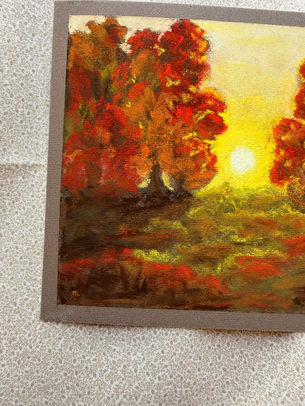 Fall Meadow at Sunset - Original Soft Pastel