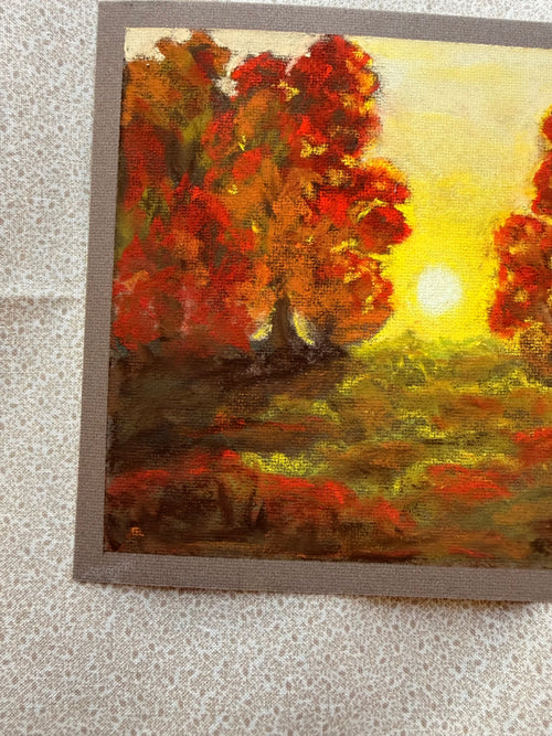 Fall Meadow at Sunset - Original Soft Pastel
