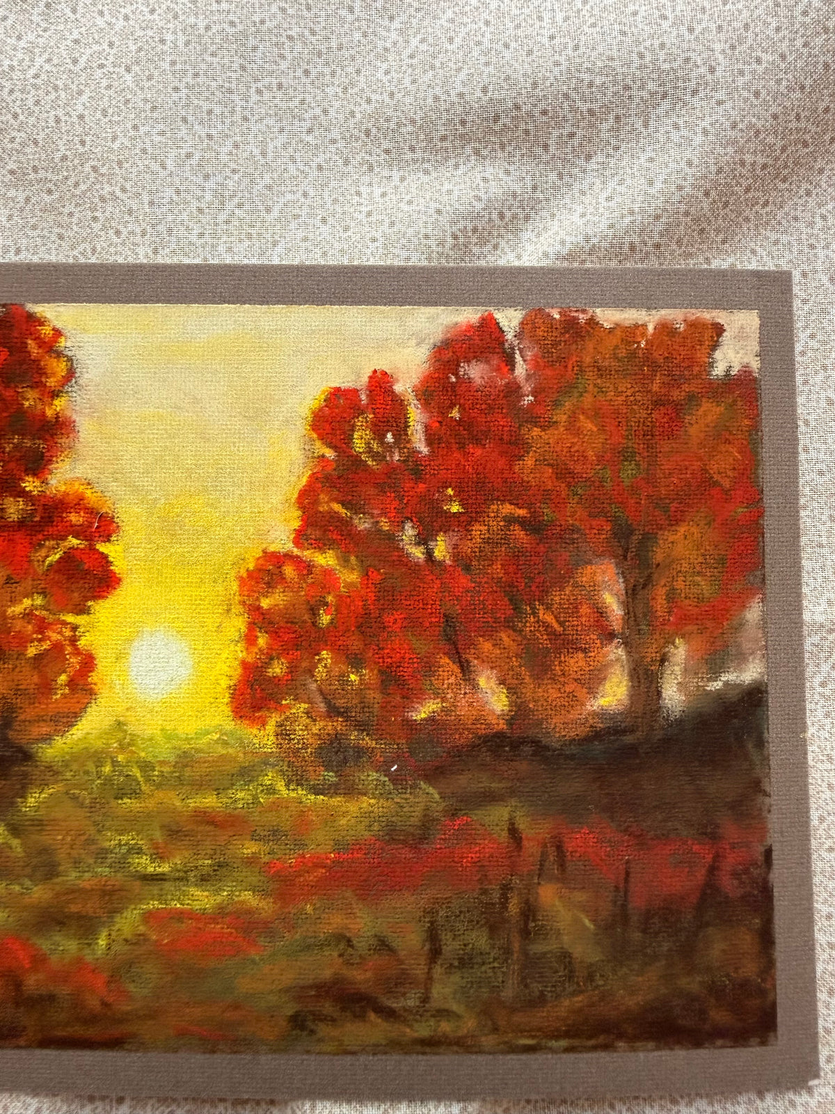 Fall Meadow at Sunset - Original Soft Pastel